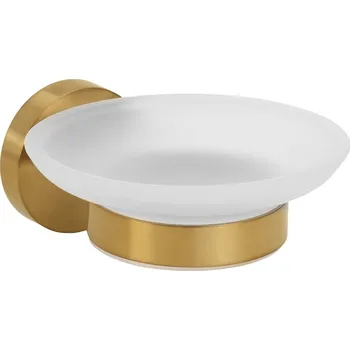 Dávkovač mýdla Sapho X-ROUND GOLD mýdlenka, mléčné sklo, zlato mat - XR803GB