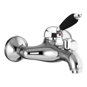 Vodovodní baterie Sapho KIRKÉ BLACK nástěnná vanová baterie, černá páčka, chrom - KI10NC