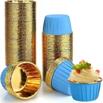 Formička Modré papírové košíčky na muffiny / cupcakes 50 ks