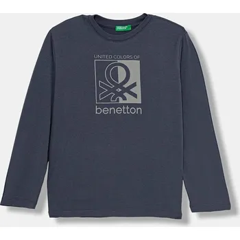 Dětské bavlněné tričko s dlouhým rukávem United Colors of Benetton 3ATNC10QU.G.Seasonal námořnická modř 59A, vel. 122