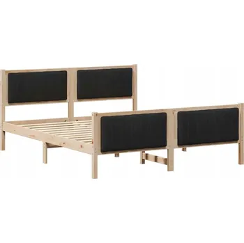 Postel Rám postele Hnědo-černá 150 x 200 cm Masivní borovicové dřevo