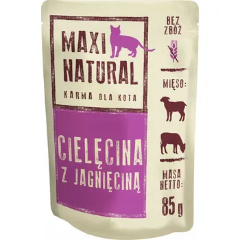 Krmivo pro kočku Mokré krmivo pro kočky Maxi Natural Telecí s jehněčím masem 85 g