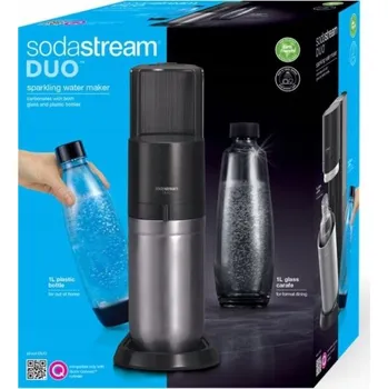 Výrobník sody Výrobník Sody SodaStream DUO Titanium 2 lahve (skleněná + PET) + CO2 60L