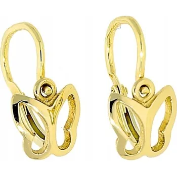 Náušnice Goldstore Zlaté náušnice dětské motýl Váha: 0.80 g