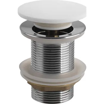 Umyvadlo Sapho THIN umyvadlová výpust 5/4“, click-clack, Rockstone zátka, bílá mat - WN721