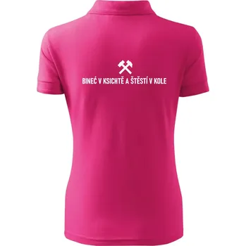 BINEĆ V KSICHTĚ A ŠTĚSTÍ V KOLE - Polokošile dámská Pique Polo - L ( Purpurová )