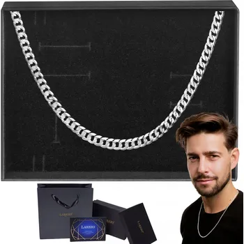 Řetízek STŘÍBRNÝ ŘETÍZEK PÁNSKÝ PANCR 60 cm plný silný kovaný řetěz STŘÍBRO 925