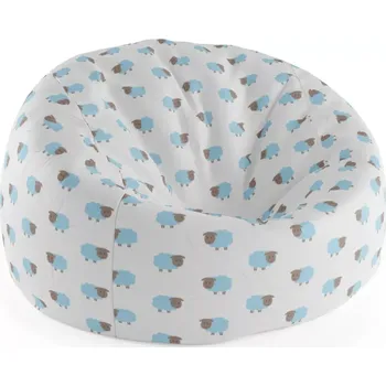 Sedací pytel Sablio Sedací vak Cocoon Modré ovce - 115 x 75 x 45 cm