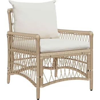 Zahradní křeslo s polštářem Béžová 73 x 61 x 77 cm polyratan IM_42006221