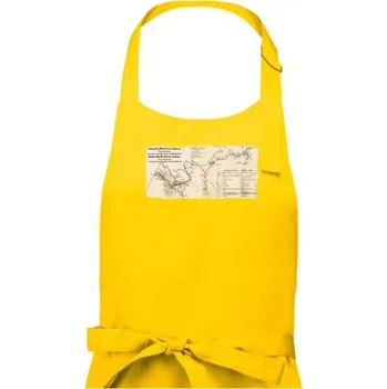 Kuchyňská zástěra Mapa Báňské dráhy z Moravské Ostravy do Doubravy - Pánská zástěra na vaření - Univerzální velikost ( Žlutá )