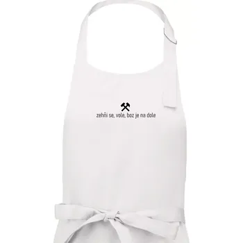 Kuchyňská zástěra Zehňi se, vole, boz je na dole - Dámská zástěra na vaření - Univerzální velikost ( Bílá )