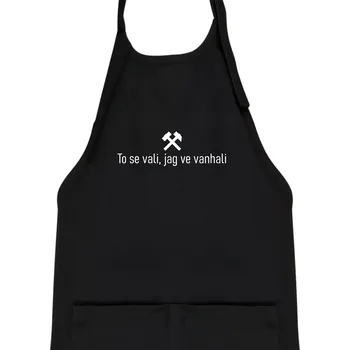 Kuchyňská zástěra To se vali, jag ve vanhali - Dětská zástěra na vaření - Univerzální velikost ( Černá )