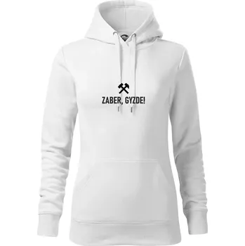 Dámská mikina ZABER, GYZDE! - Mikina dámská Cape s kapucí - XL ( Bílá )