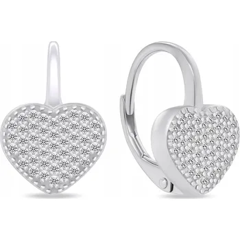 Náušnice Brilio Stříbrné stříbrné náušnice ve tvaru srdce LME251