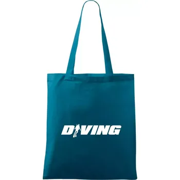 Diving nápis potápěč - Taška bavlněná - 42 x 38 cm ( Petrolejová )