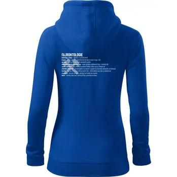 Dámská mikina FAJRONTOLOGIE - Dámská mikina trendy zipper s kapucí - L ( Královská modrá )