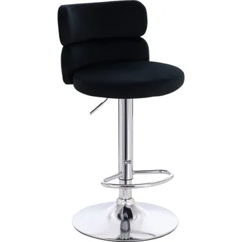 Barová židle Barová židle Sandefjord velur základna chrom - černá