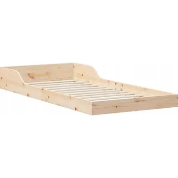 Postel Rám postele Hnědá 100 x 210 cm Masivní borové dřevo