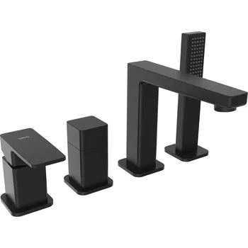 Vodovodní baterie Sapho TURSI čtyřprvková baterie na okraj vany, černá mat - TI052B
