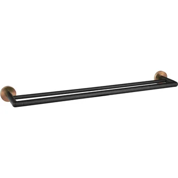 Držák na ručník Sapho LARISSA dvojitý držák ručníků 600mm, černá/měď mat - WS011BC