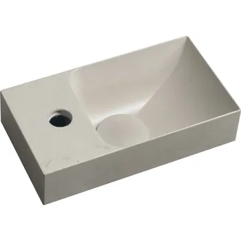 Umyvadlo Sapho PICCOLINO betonové umývátko 30,8x17cm, baterie vlevo, písková mat - PK30014
