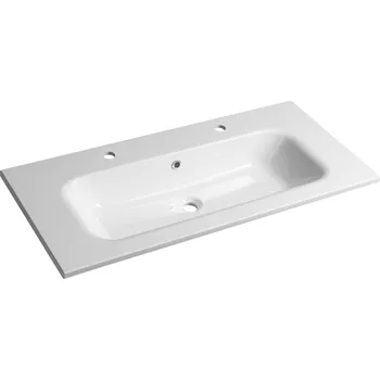 Umyvadlo Sapho SIDRA dvojumyvadlo, litý mramor, 101x46cm, bílá - SD101-2