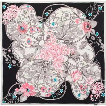 Šála WITTCHEN šátek s květinovým vzorem - hedvábí