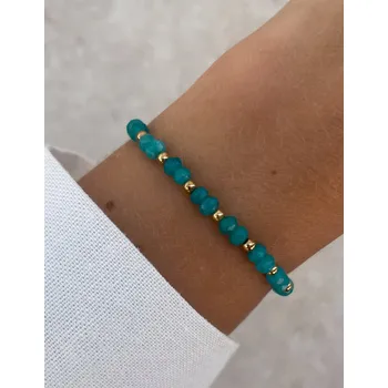 Náramek Náramek na gumičce, nefrit modrý, 16 cm