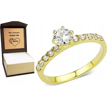 Prsten Zlatý zásnubní prstýnek YES I LOVE YOU gravírování, velikost 14 316L