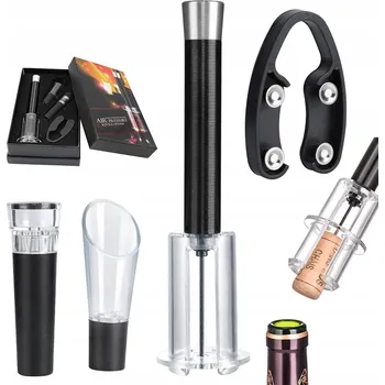 Otvírák OTVÍRÁK NA VÍNO, OŘEZÁVAČ FÓLIE, DÁVKOVAČ NA VÍNO, SADA JAKO DÁREK