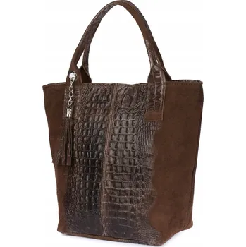 Vera Pelle kabelka z pravé kůže hnědá