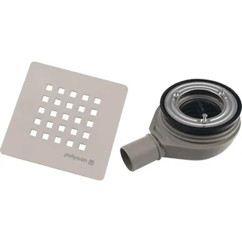 Sifon Polysan TRENECA vaničkový sifon, průměr 90mm, DN40, krytka béžová mat - 84999.81