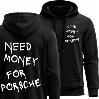 Pánská mikina JHK pánská mikina MIKINA S KAPUCÍ NEED MONEY FOR PORSCHE velikost L
