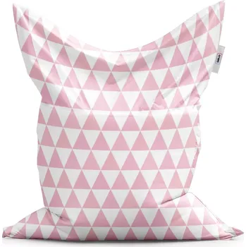 Sedací pytel Sablio Sedací vak Classic Růžové a bílé trojúhelníky - 150x100 cm