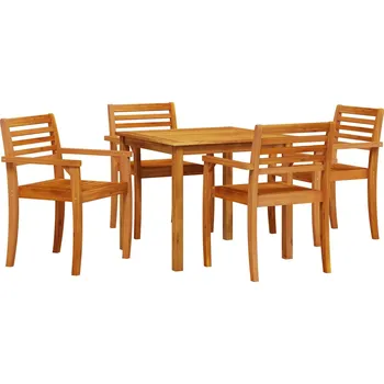 Zahradní jídelní souprava 5 pcs Hnědá Masivní akátové dřevo IM_3375670