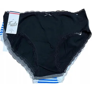 Dámské oblečení Dámské kalhotky kalhotky 3-pack s krajkovým lemem bavlna vel. M FrenchTouch