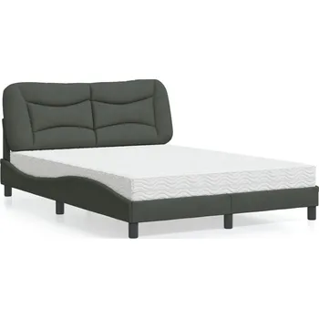 Postel zahrada-XL Postel s matrací Hvar tmavě šedá 140 x 190 cm textil 3208528