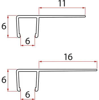 Gelco Set svislých těsnění pro sklo 6/6mm, 1900mm - NDGS02