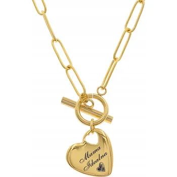 Náhrdelník Náhrdelník celebritka z pozlacené ocel SRDCE TOGGLE