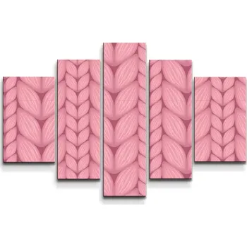 Obraz Sablio Obraz - 5-dílný Růžové pletení - 125x90 cm