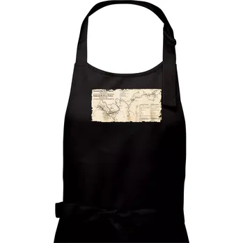 Kuchyňská zástěra Mapa Báňské dráhy z Moravské Ostravy do Doubravy - Dámská zástěra na vaření - Univerzální velikost ( Černá )
