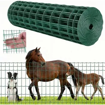 Plot Farmářský plot VEVOR, 1 x 25 m, oka 2 x 4 palce, pozinkovaný ocelový drát o síle 2,1 mm pro skot, prasata a ovce, odolný plot pro hospodářská zvířata s vinylovým povlakem pro ohrady, drát do klecí, zahradní ploty, zelený
