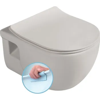 Klozet Sapho BRILLA závěsná WC mísa, Rimless, 36,5x53cm, latte mat - 100614-114