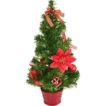 Vánoční stromek Dommio Stromek zdobený červenou ponsetií 45 cm