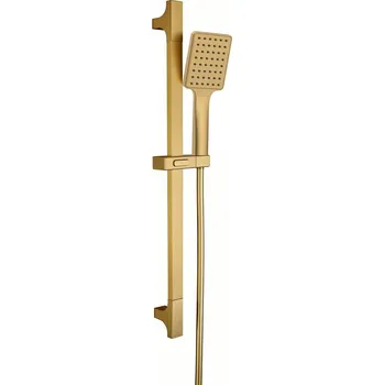 Tyč na sprchový závěs Sapho Sprchová souprava hranatá, posuvný držák 680mm, zlato mat - SC815GB