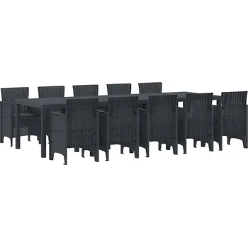 Zahradní sestava Zahradní jídelní souprava 11 pcs Antracit Syntetický ratan IM_3378755