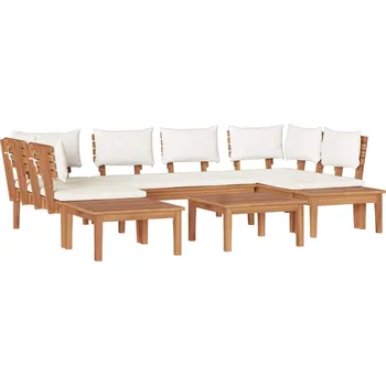 Zahradní pohovka Sada zahradních pohovek 4 pcs Hnědá a krémová IM_3356876