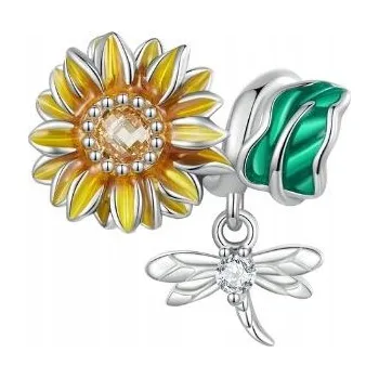 Přívěsek Oddělovač přívěsků slunečnice vážka květina stříbro 925