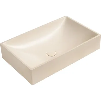 Sapho TARANT betonové umyvadlo včetně výpusti, 58x36cm, bílý pískovec - AR472