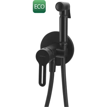 Vodovodní baterie Sapho Podomítková bidetová baterie se Stop sprškou, kulatá, černá mat - 1103-15